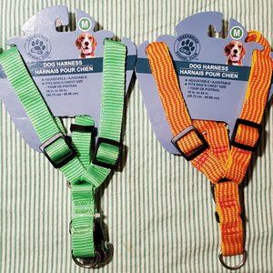 2 Greenbrier Kennel Club Nylon Dog Harness Yellow Red Green Medium